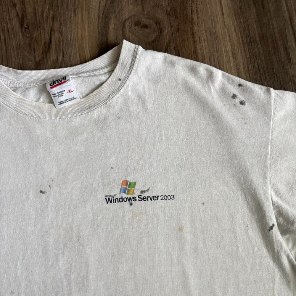 Vintage Microsoft Windows Server T-Shirt Men's Size XL Tech Promo 2003 PAINTER